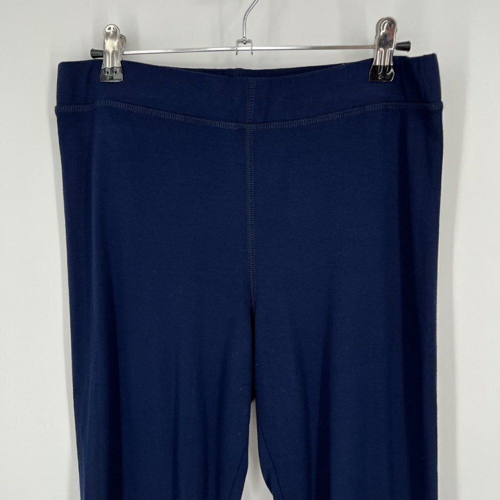 Boden Womens High Rise Crop Jersey Leggings Size 10 Navy Blue Casual Soft Knit - Picture 3 of 11